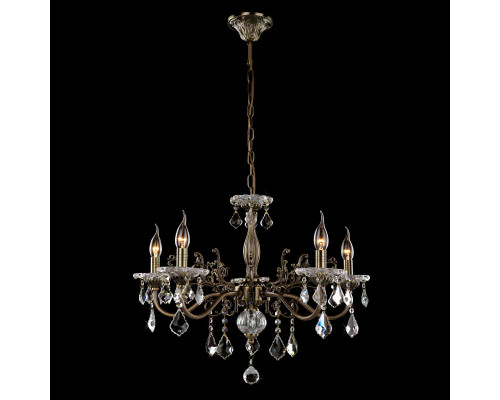 Оформить заказ Подвесная люстра Eurosvet 3281/5 античная бронза/прозрачный хрусталь Strotskis| VIVID-LIGHT.RU