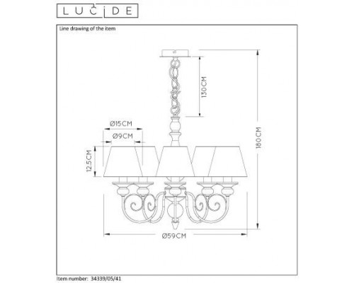 Оформить заказ Подвесная люстра LUCIDE 34339/05/41| VIVID-LIGHT.RU