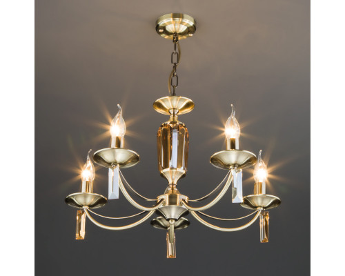 Купить Подвесная люстра Eurosvet 60087/5 античная бронза| VIVID-LIGHT.RU