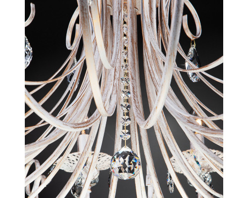 Заказать Подвесная люстра Eurosvet 3305/12 белый с золотом/прозрачный хрусталь Strotskis| VIVID-LIGHT.RU