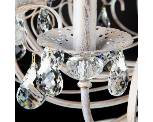 Заказать Подвесная люстра Eurosvet 3305/12 белый с золотом/прозрачный хрусталь Strotskis| VIVID-LIGHT.RU