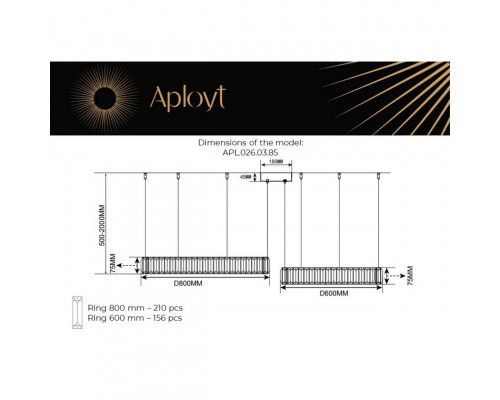Купить Подвесная люстра APLOYT APL.026.03.85| VIVID-LIGHT.RU