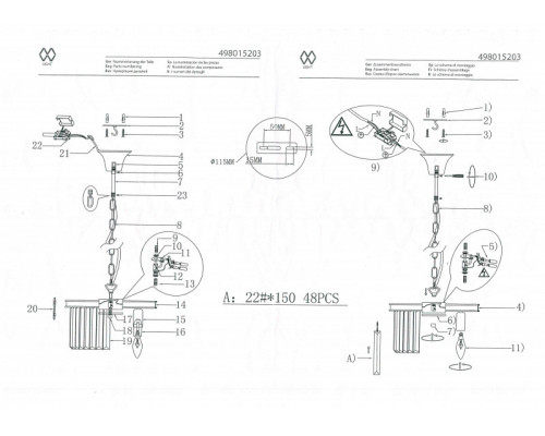Заказать Подвесная люстра MW-Light 498015203| VIVID-LIGHT.RU