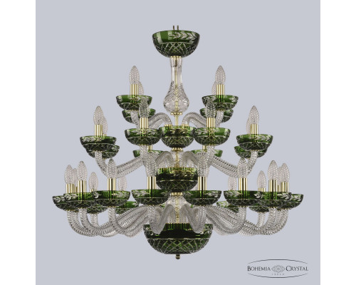 Купить Подвесная люстра Bohemia Ivele Crystal 1309/16+8+4/300/3d G Cl/Clear-Green/H-1J| VIVID-LIGHT.RU