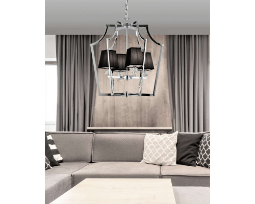 Оформить заказ Подвесная люстра Lumina Deco LDP 1249-4 CHR+BK| VIVID-LIGHT.RU