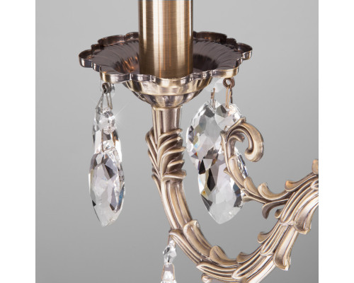 Купить Подвесная люстра Eurosvet 10102/8 античная бронза/прозрачный хрусталь Strotskis| VIVID-LIGHT.RU