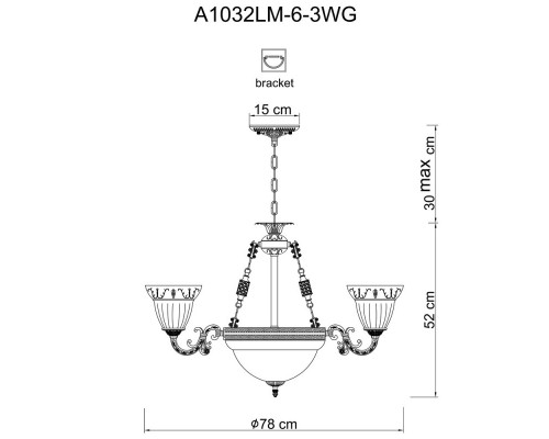 Купить Подвесная люстра ARTE Lamp A1032LM-6-3WG| VIVID-LIGHT.RU