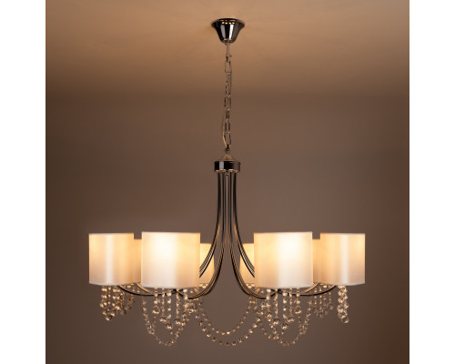 Сделать заказ Подвесная люстра Eurosvet 10084/8 хром/прозрачный хрусталь Strotskis| VIVID-LIGHT.RU