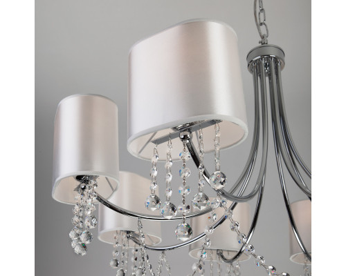 Сделать заказ Подвесная люстра Eurosvet 10084/8 хром/прозрачный хрусталь Strotskis| VIVID-LIGHT.RU