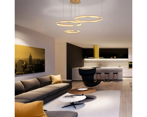 Купить Подвесная люстра Eurosvet 90280/3 золото Smart| VIVID-LIGHT.RU