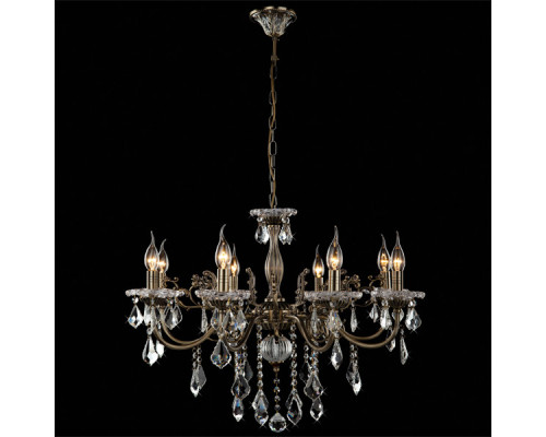 Заказать Подвесная люстра Eurosvet 3281/8 античная бронза/прозрачный хрусталь Strotskis| VIVID-LIGHT.RU