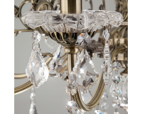 Заказать Подвесная люстра Eurosvet 3281/8 античная бронза/прозрачный хрусталь Strotskis| VIVID-LIGHT.RU