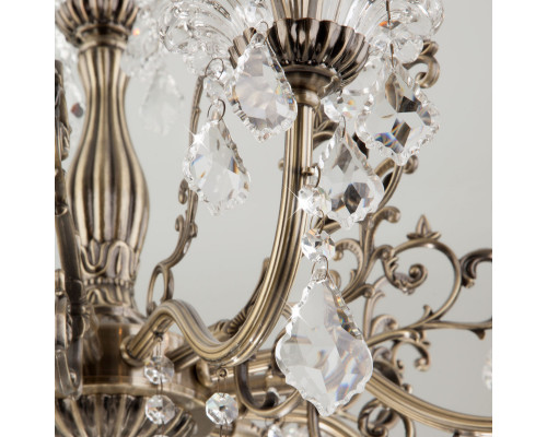 Заказать Подвесная люстра Eurosvet 3281/8 античная бронза/прозрачный хрусталь Strotskis| VIVID-LIGHT.RU