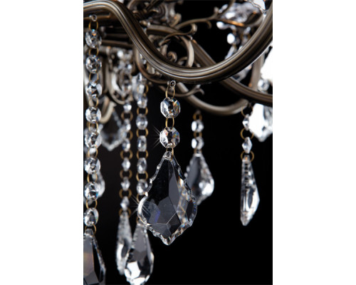 Заказать Подвесная люстра Eurosvet 3281/8 античная бронза/прозрачный хрусталь Strotskis| VIVID-LIGHT.RU