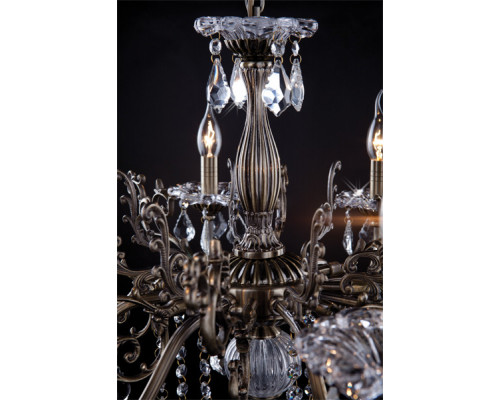 Заказать Подвесная люстра Eurosvet 3281/8 античная бронза/прозрачный хрусталь Strotskis| VIVID-LIGHT.RU