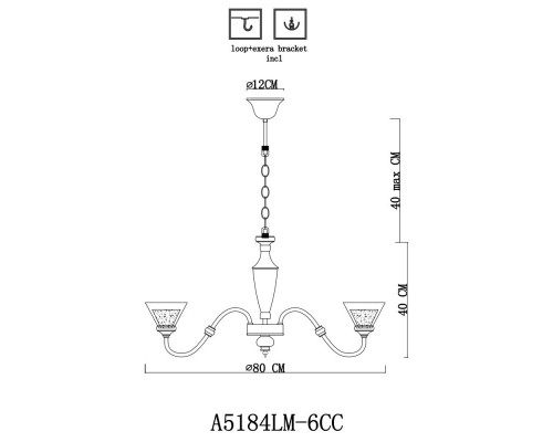 Оформить заказ Подвесная люстра ARTE Lamp A5184LM-6CC| VIVID-LIGHT.RU