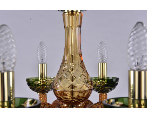 Оформить заказ Подвесная люстра Bohemia Ivele Crystal 1309/8/200 G Am/Amber-Green/H-1J| VIVID-LIGHT.RU