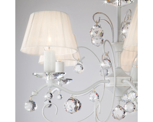 Купить Подвесная люстра Eurosvet 10058/5 белый с золотом/прозрачный хрусталь Strotskis| VIVID-LIGHT.RU