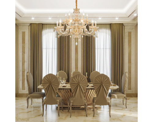 Купить Подвесная люстра Eurosvet 10097/15 золото/тонированный хрусталь Strotskis| VIVID-LIGHT.RU