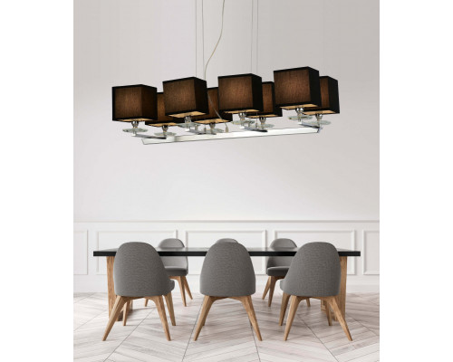 Оформить заказ Подвесная люстра Lumina Deco LDP 1248-8 BK| VIVID-LIGHT.RU