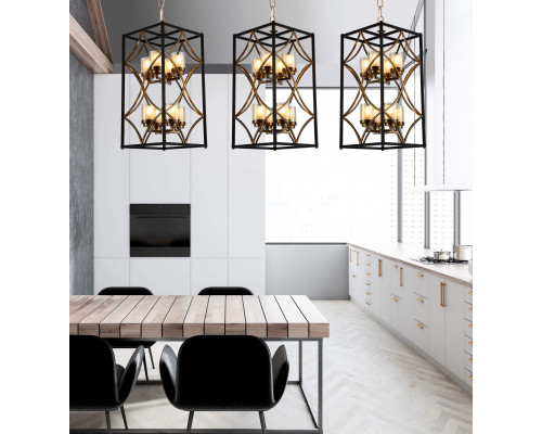 Сделать заказ Подвесная люстра Lumina Deco LDP 1223-8 BK+MD| VIVID-LIGHT.RU