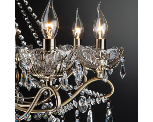 Заказать Подвесная люстра Eurosvet 10103/8 античная бронза/прозрачный хрусталь Strotskis| VIVID-LIGHT.RU