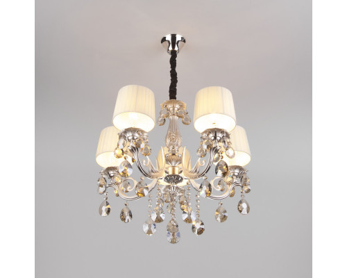 Заказать Подвесная люстра Eurosvet 10098/5 серебро/тонированный хрусталь Strotskis| VIVID-LIGHT.RU