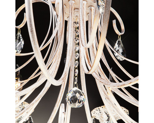 Оформить заказ Подвесная люстра Eurosvet 3305/8 белый с золотом/прозрачный хрусталь Strotskis| VIVID-LIGHT.RU