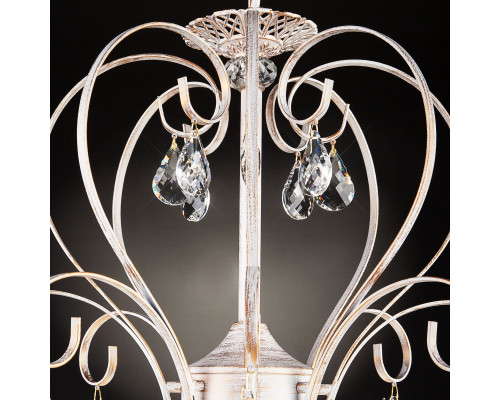 Оформить заказ Подвесная люстра Eurosvet 3305/8 белый с золотом/прозрачный хрусталь Strotskis| VIVID-LIGHT.RU