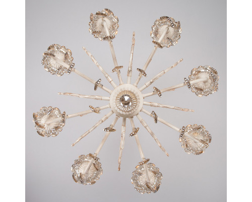 Купить Подвесная люстра Eurosvet 3281/8 белый с золотом/тонированный хрусталь Strotskis| VIVID-LIGHT.RU