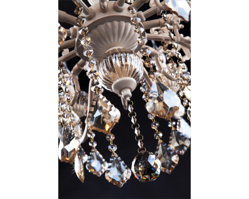 Купить Подвесная люстра Eurosvet 3281/8 белый с золотом/тонированный хрусталь Strotskis| VIVID-LIGHT.RU