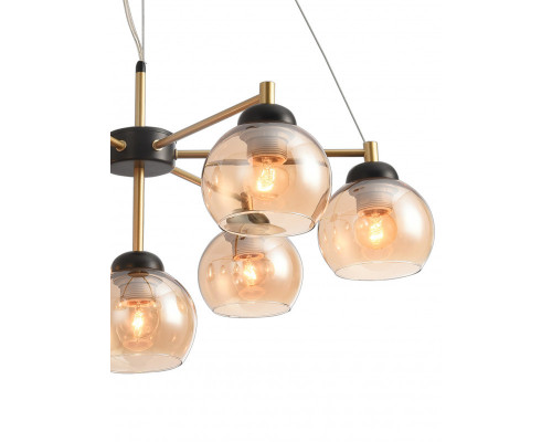 Купить Подвесная люстра Natali Kovaltseva STUTTGART 91006/7C GOLD BLACK| VIVID-LIGHT.RU