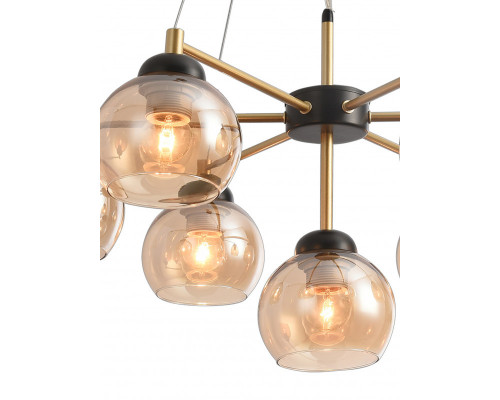 Купить Подвесная люстра Natali Kovaltseva STUTTGART 91006/7C GOLD BLACK| VIVID-LIGHT.RU