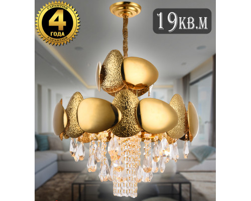 Сделать заказ Подвесная люстра Natali Kovaltseva VALENCIA 91009/6C GOLD| VIVID-LIGHT.RU