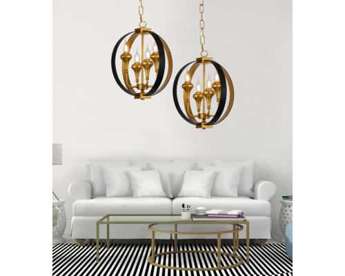 Заказать Подвесная люстра Lumina Deco LDP 1225-4 BK+GD| VIVID-LIGHT.RU