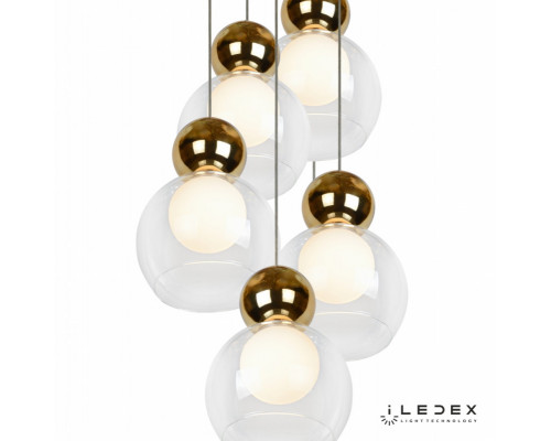Сделать заказ Подвесная люстра iLedex C4476-5R GL| VIVID-LIGHT.RU