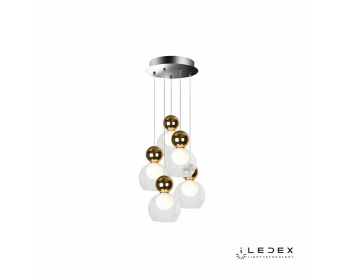 Сделать заказ Подвесная люстра iLedex C4476-5R GL| VIVID-LIGHT.RU