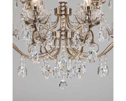 Оформить заказ Подвесная люстра Eurosvet 10103/12 античная бронза/прозрачный хрусталь Strotskis| VIVID-LIGHT.RU