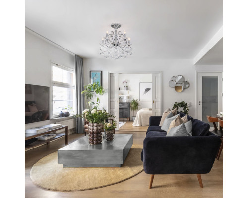 Сделать заказ Подвесная люстра Eurosvet 10096/5 хром/прозрачный хрусталь Strotskis| VIVID-LIGHT.RU