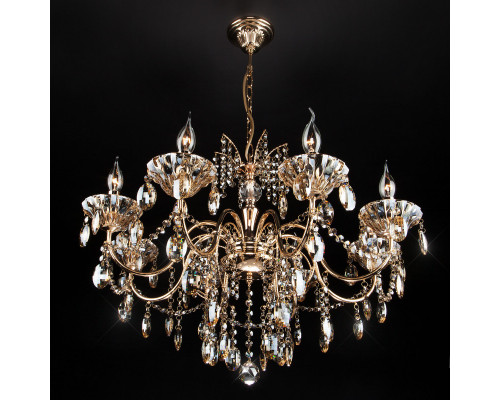 Сделать заказ Подвесная люстра Eurosvet 10025/8 золото/тонированный хрусталь Strotskis| VIVID-LIGHT.RU