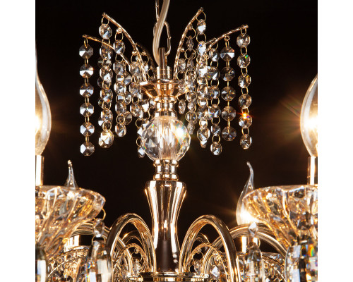 Сделать заказ Подвесная люстра Eurosvet 10025/8 золото/тонированный хрусталь Strotskis| VIVID-LIGHT.RU