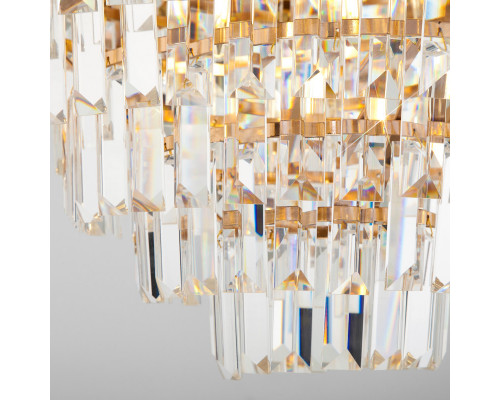 Купить Подвесная люстра Eurosvet 10124/8 золото/прозрачный хрусталь Strotskis Smart (10113/8)| VIVID-LIGHT.RU