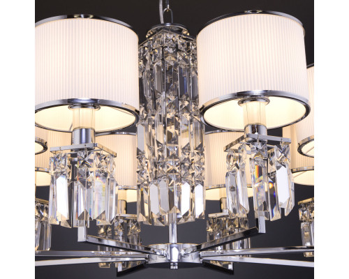 Оформить заказ Подвесная люстра Eurosvet 10099/8 хром/прозрачный хрусталь Strotskis (новый абажур)| VIVID-LIGHT.RU