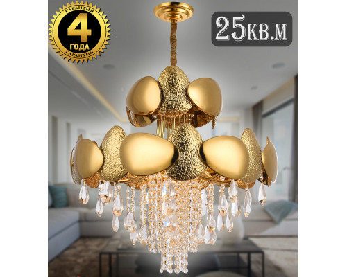 Оформить заказ Подвесная люстра Natali Kovaltseva VALENCIA 91009/8C GOLD| VIVID-LIGHT.RU