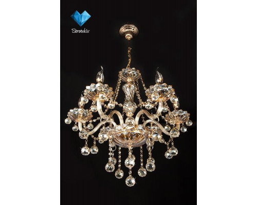 Оформить заказ Подвесная люстра Eurosvet 10052/6 золото/тонированный хрусталь Strotskis| VIVID-LIGHT.RU