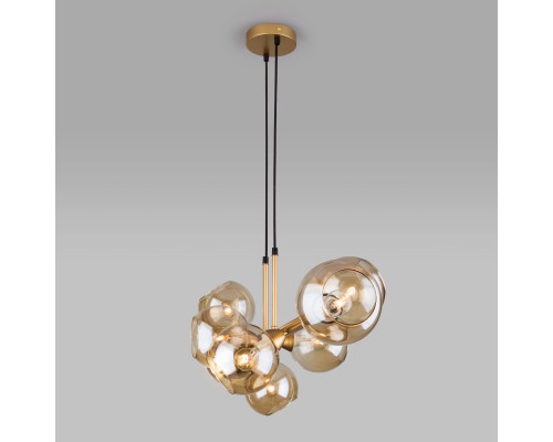 Купить Подвесная люстра Eurosvet 70113/8 янтарный| VIVID-LIGHT.RU