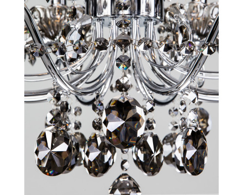 Сделать заказ Подвесная люстра Eurosvet 10103/12 хром/дымчатый хрусталь Strotskis| VIVID-LIGHT.RU