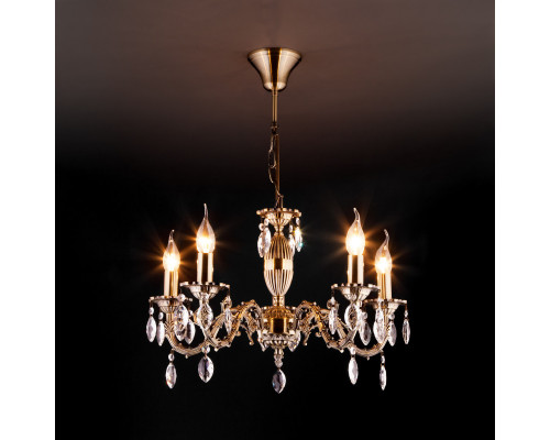 Сделать заказ Подвесная люстра Eurosvet 10102/5 античная бронза/прозрачный хрусталь Strotskis| VIVID-LIGHT.RU