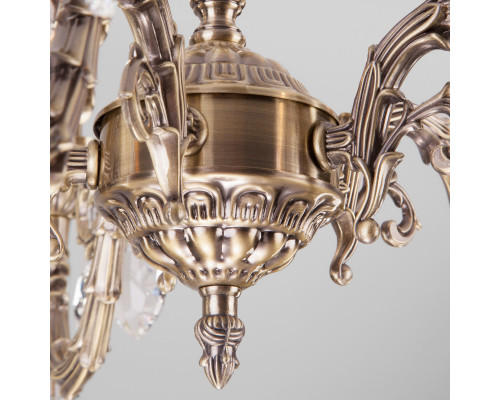 Сделать заказ Подвесная люстра Eurosvet 10102/5 античная бронза/прозрачный хрусталь Strotskis| VIVID-LIGHT.RU