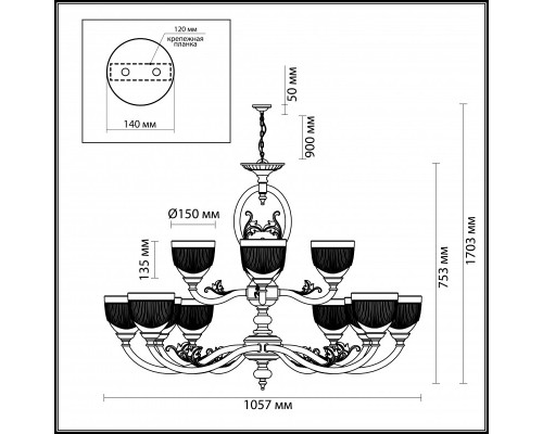 Заказать Подвесная люстра Odeon Light 3998/12| VIVID-LIGHT.RU